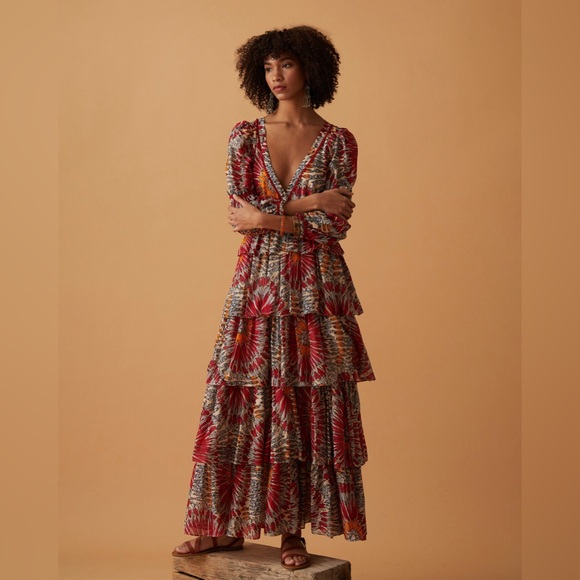 G by Gregory Joseph Dresses & Skirts - G by Gregory Boho Ruffle Tiered Cotton Dress Designer Size Small
